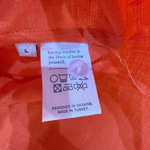 Sleeper Rumba Linen Lounge Suit Bright Orange Long Sleeve Matching Set Large - Picture 14 of 16